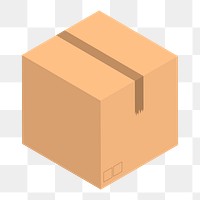 Png brown shipping box illustration, transparent background