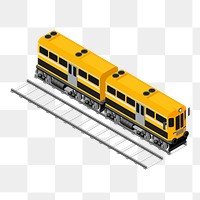 Png yellow train transportation illustration, transparent background