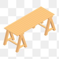 Png brown wooden table illustration, transparent background