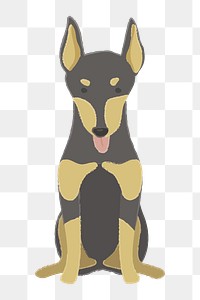 Png cute Doberman dog  sticker, transparent background