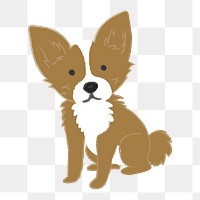 Png cute Chihuahua dog  sticker, transparent background