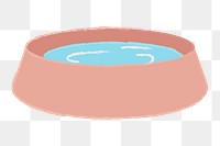 Png pet's water bowl  sticker, transparent background