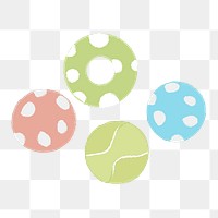 Png pet's ball toys  sticker, transparent background