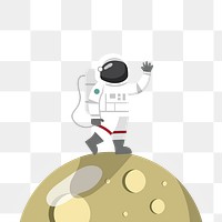 Png Astronaut on the moon element, transparent background