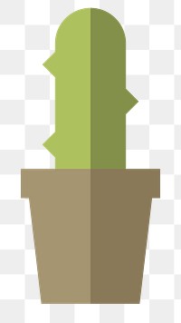 Cactus in a pot  png, transparent background