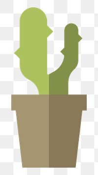 Cactus in a pot  png, transparent background