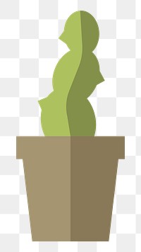 Cactus in a pot  png, transparent background