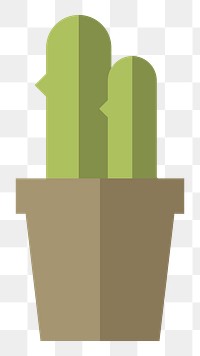 Cactus in a pot  png, transparent background