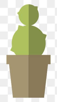 Cactus in a pot  png, transparent background