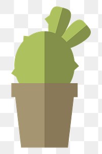 Cactus in a pot  png, transparent background