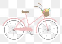  Png cute bicycle illustration sticker, transparent background