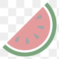  Png pastel watermelon illustration sticker, transparent background