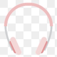  Png pink headphones illustration sticker, transparent background