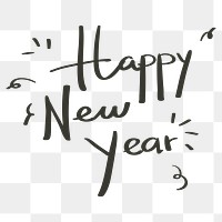 Happy New Year png, transparent background