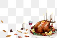 Thanksgiving food png border, transparent background