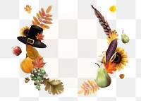 Thanksgiving png border, transparent background