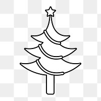 Png white Christmas tree illustration, transparent background