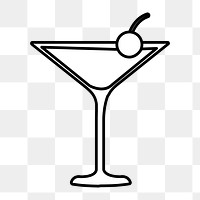 Png simple cocktail drink illustration, transparent background