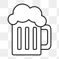 Png simple foamy beer illustration, transparent background