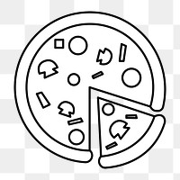 Png simple pizza pie illustration, transparent background