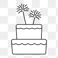 Png simple party cake illustration, transparent background