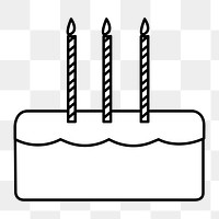 Png simple birthday cake illustration, transparent background