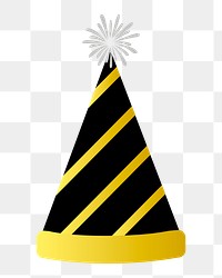 Png gold party hat illustration, transparent background