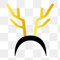 Png gold reindeer ears illustration, transparent background