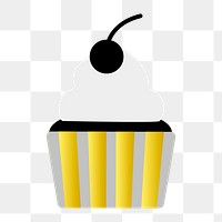 Png fancy party cupcake illustration, transparent background