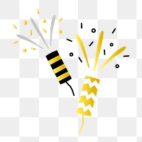 Png fancy party poppers illustration, transparent background