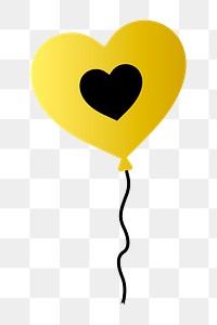 Png heart shaped balloon illustration, transparent background