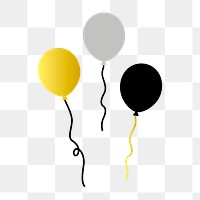 Png fancy party balloons illustration, transparent background