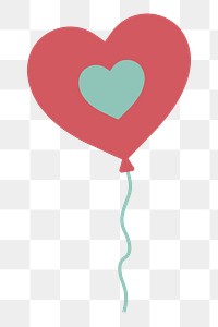 PNG a heart shaped balloon illustration sticker, transparent background