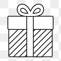 Png simple gift box illustration, transparent background