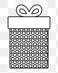 Png polka dot gift box illustration, transparent background