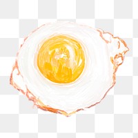Png cute fried egg  sticker, transparent background