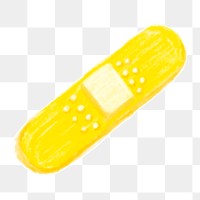 Png yellow bandage doodle  sticker, transparent background