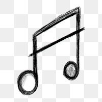 Png music note doodle  sticker, transparent background