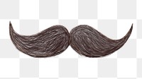 Png mustache hand drawn  sticker, transparent background