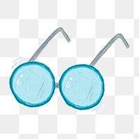 Png eyeglasses hand drawn  sticker, transparent background