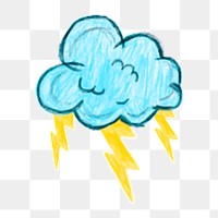 Png  thunder cloud  sticker, transparent background