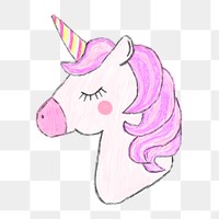 Png cute unicorn  sticker, transparent background