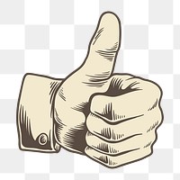 Png thumbs up hand sign illustration, transparent background