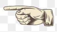 Png hand pointing left illustration, transparent background