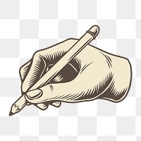 Png hand writing with pencil illustration, transparent background