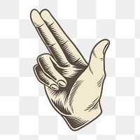 Png gun shaped hand sign illustration, transparent background