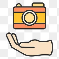 PNG camera icon illustration sticker, transparent background