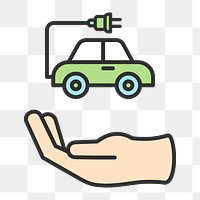 Png modern electric car icon, transparent background