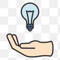 PNG light bulb icon illustration sticker, transparent background