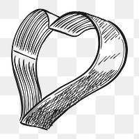 Png vintage heart cookie cutter illustration, transparent background